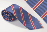 Medium Blue Ribbed Design and Red Stripe Design (S145)