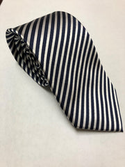 Navy and Silver Pin Stripe (S114)