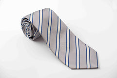 Silver with white and royal blue stripes (S213)
