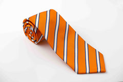Orange with white and royal blue stripes (S214)