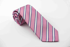 Pink with white and royal blue stripes (S215)