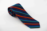 Navy with narrow red, orange, green and royal stripes (S227)