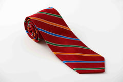 Red with orange, green and royal stripes (S232)