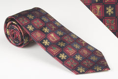 Christmas Tie For The Holiday Season. Snowflakes, Sleighs, Holly Leaves, Trumpets and Pine Cones Will Help You Celebrate The Holiday Season With A Flare (H1000)