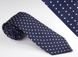 Navy Blue Field With Medium White Dots (P503)