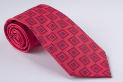 Bright Red with Navy Squares (P557)