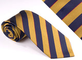 Medium Gold And Navy Blue With Thin Red Highlight Stripes (S102)