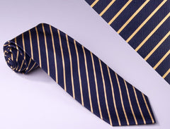 Navy Blue With Narrow Gold Stripes (S107)