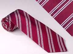Narrow And Wide Maroon And Narrow White Stripes (S108)