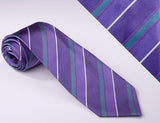 Periwinkle, Teal, White And Orchid Stripes (S109)