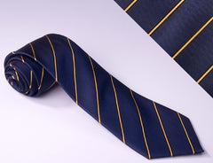 Wide Navy Blue and Narrow Royal Gold Stripes (S111)