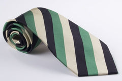 Medium Stripe Navy Green Taupe (S132)