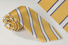 Bold Gold Stripes with Narrow Blue and White Stripe Bands (S150)