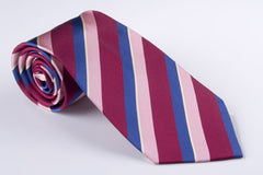 Medium Wine with Mauve and Navy Blue  and Yellow Pinstripe (S160)