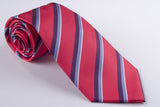 Red with Narrow Light Blue and Red Stripes (S181)