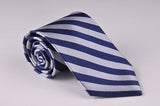 Repp Stripe Blue and Silver (S195)