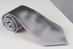 Platinum Silver Smooth Finish Solid Tie (T302)