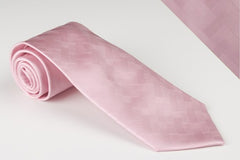 Light Pink Basket Weave Solid Silk Tie (T304)